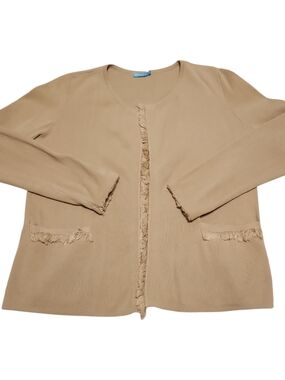 J. McLaughlin Fringe Cardigan in Camel/beige, Women's, Size XS